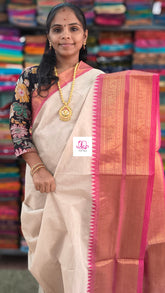 Kanchi Cotton Festival Fusion Half white
