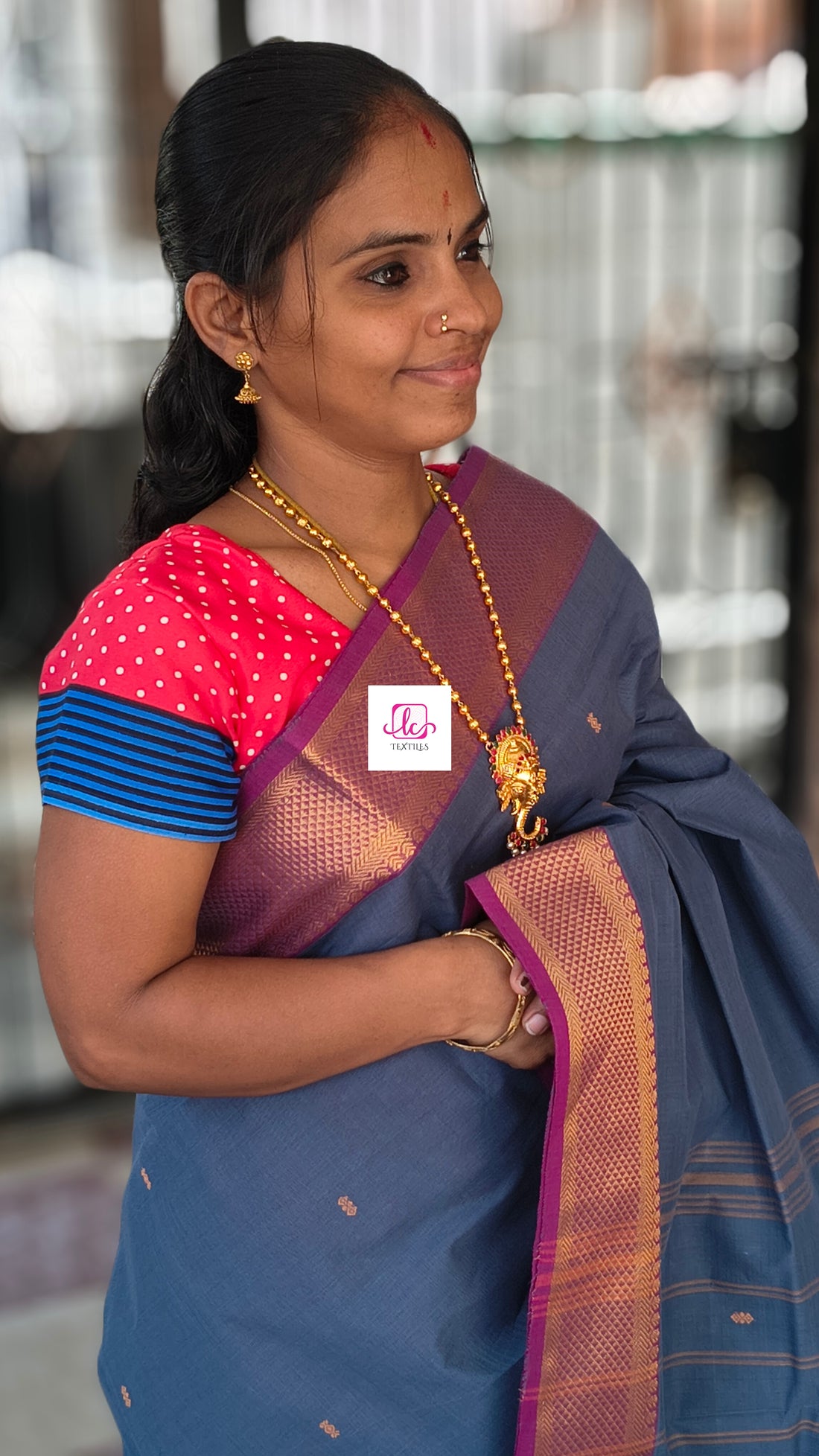 Kanchi Cotton Festival Fusion Smoky blue grey