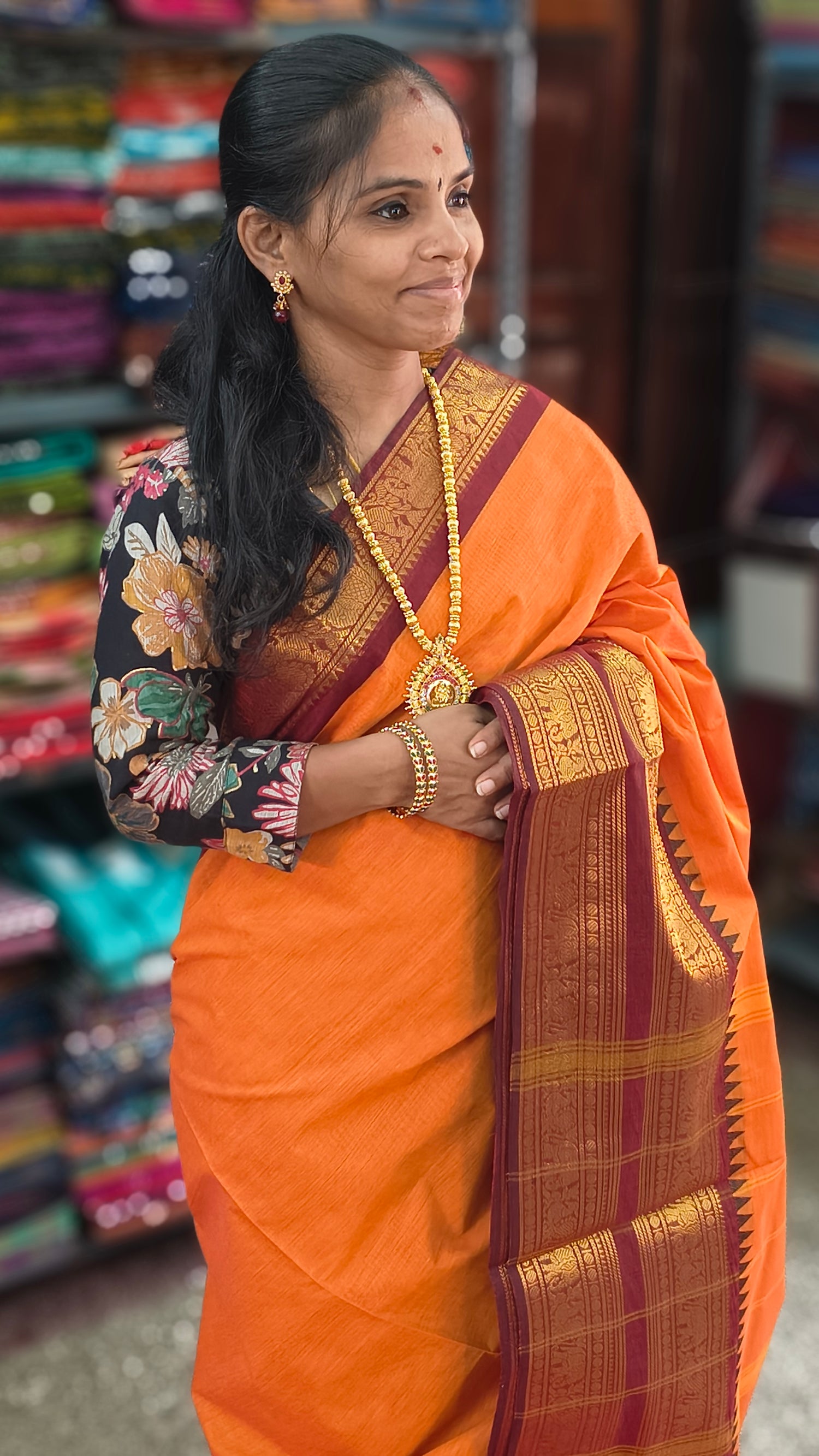 Kanchi Cotton Festival Fusion orange