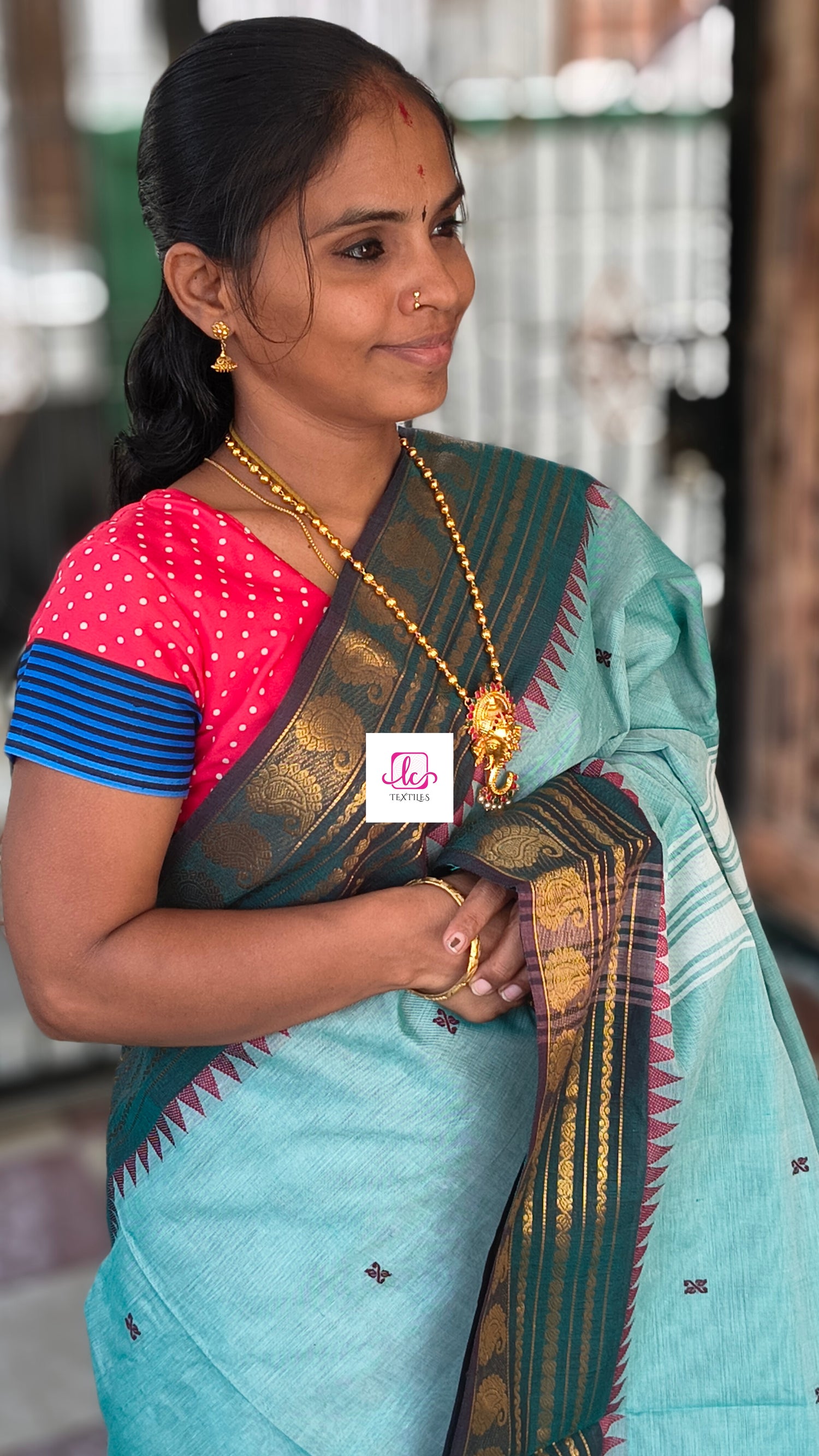 Kanchi Cotton Festival Fusion Pastal blue
