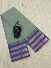 Kanchi Cotton Festival Fusion Mustard Mixed Blue Dual Tone