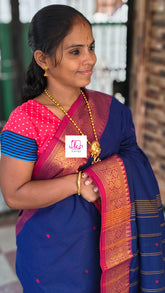 Kanchi Cotton Festival Fusion Royal  blue