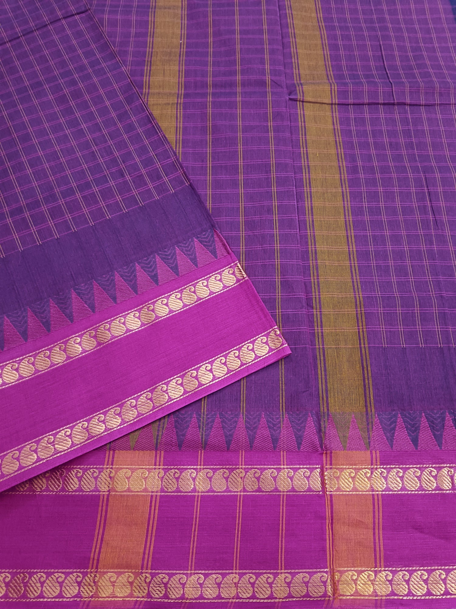 Kandangi Korvai Checks Purple