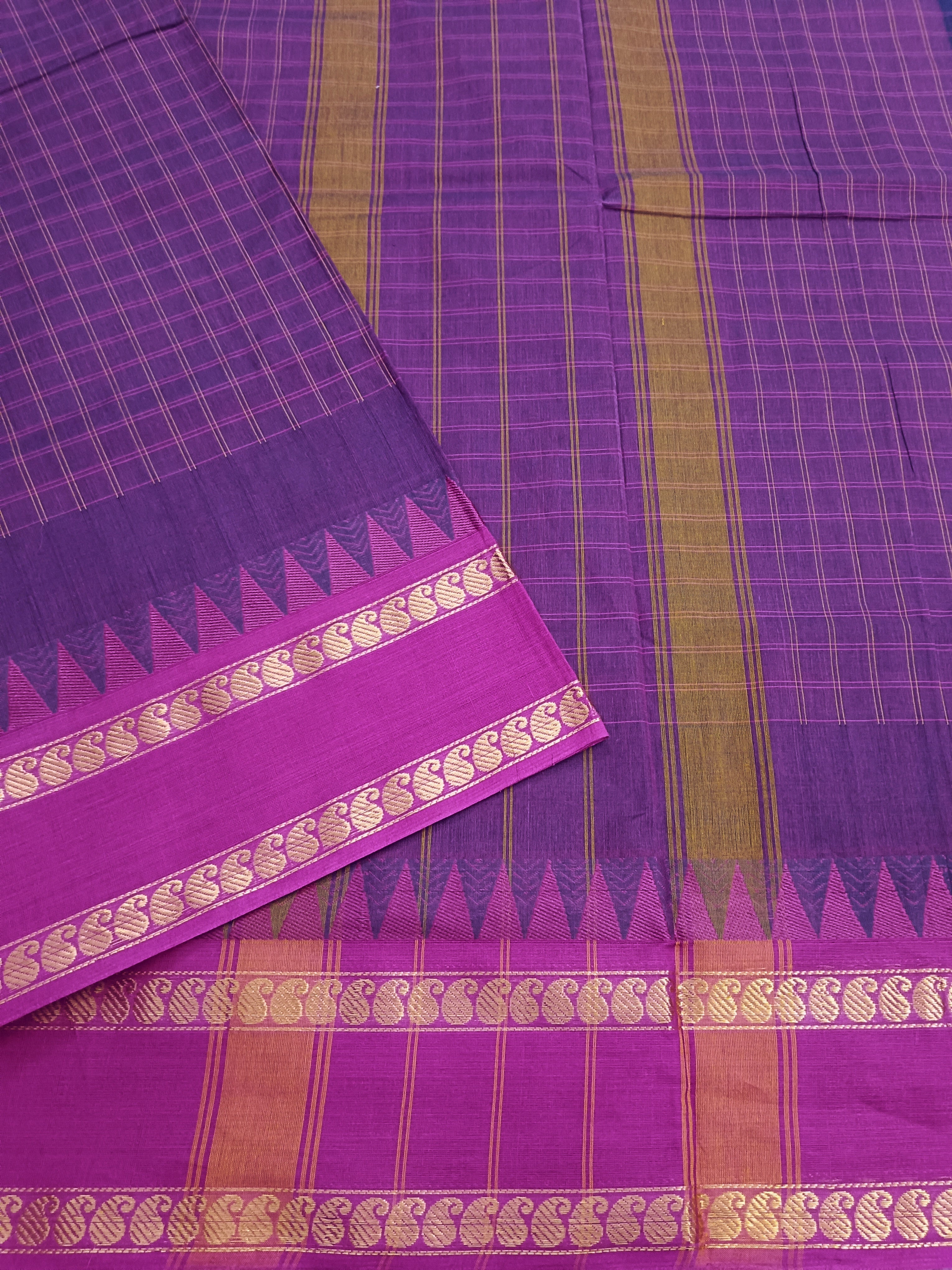 Kandangi Korvai Checks Purple