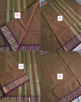 Kandangi Checks Khaki mixed maroon