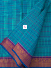 Kandangi Checks Bluish green mixed dual tone