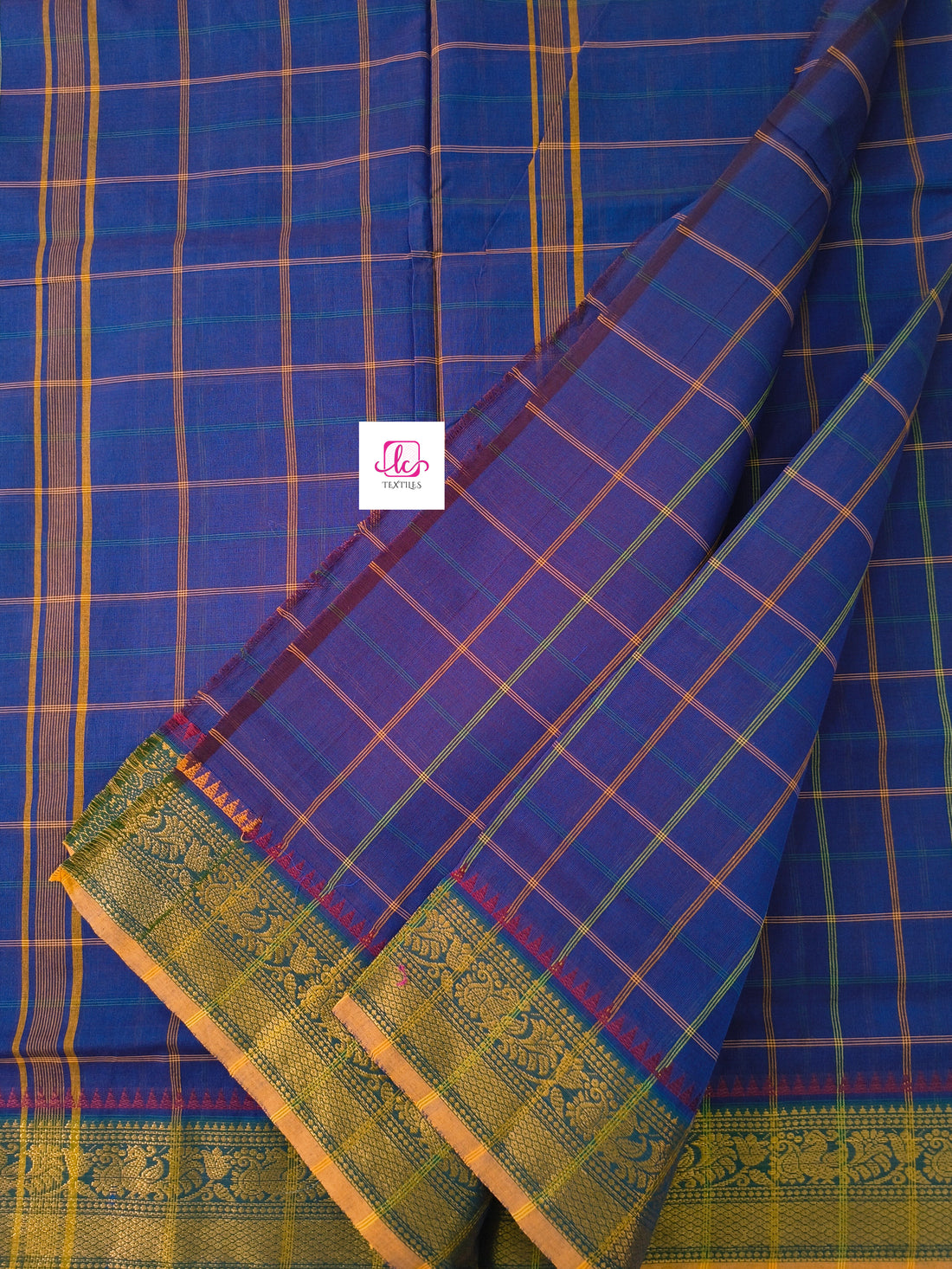 Kandangi Checks Rich blue dual tone