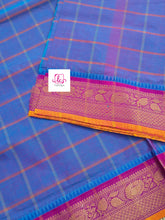 Kandangi Checks Blue mixed pink