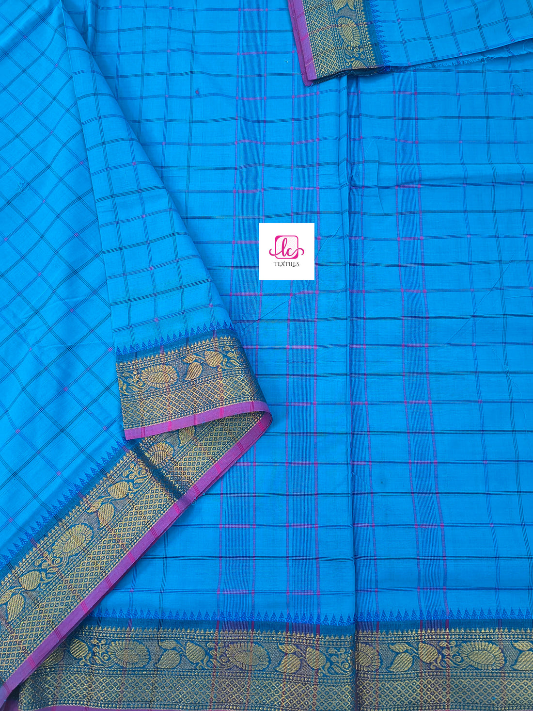 Kandangi Checks sky blue