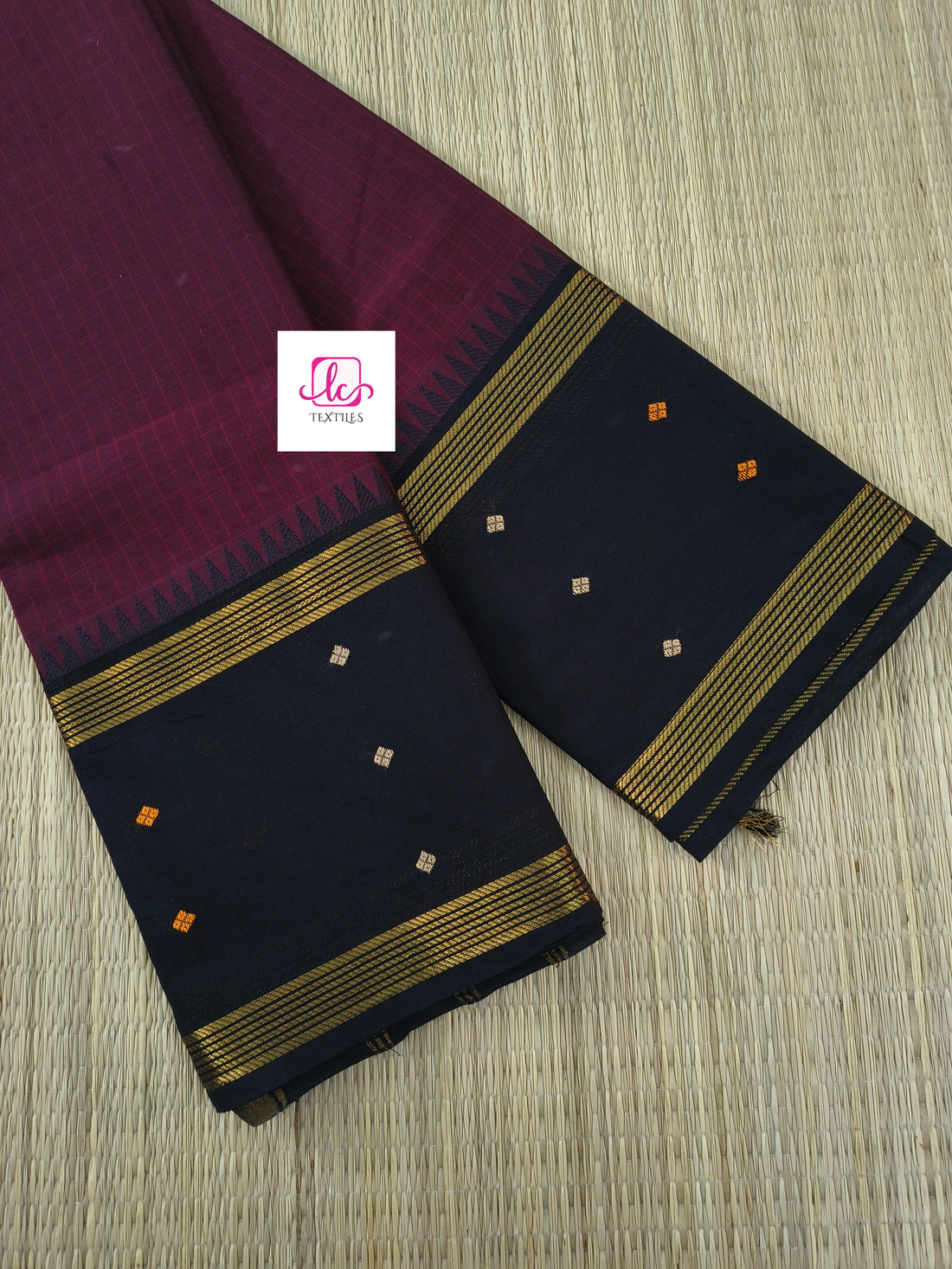 Kandangi Korvai Checks Deep maroon