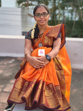 Kandangi Korvai Checks Deep orange
