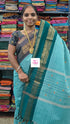 Kandangi Korvai Checks Butta Pastal cyan green