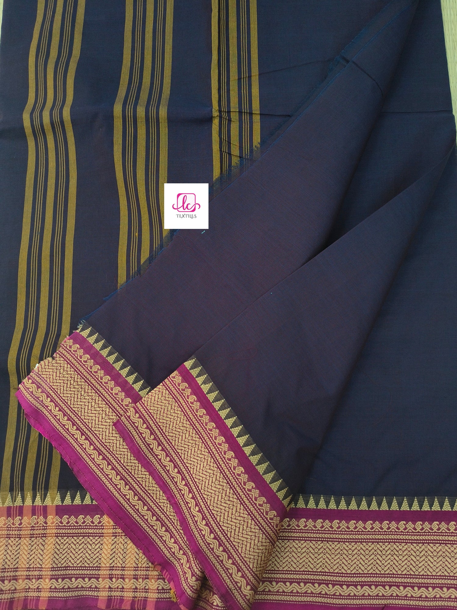 Madisar chettinad cotton Blue mixed brown