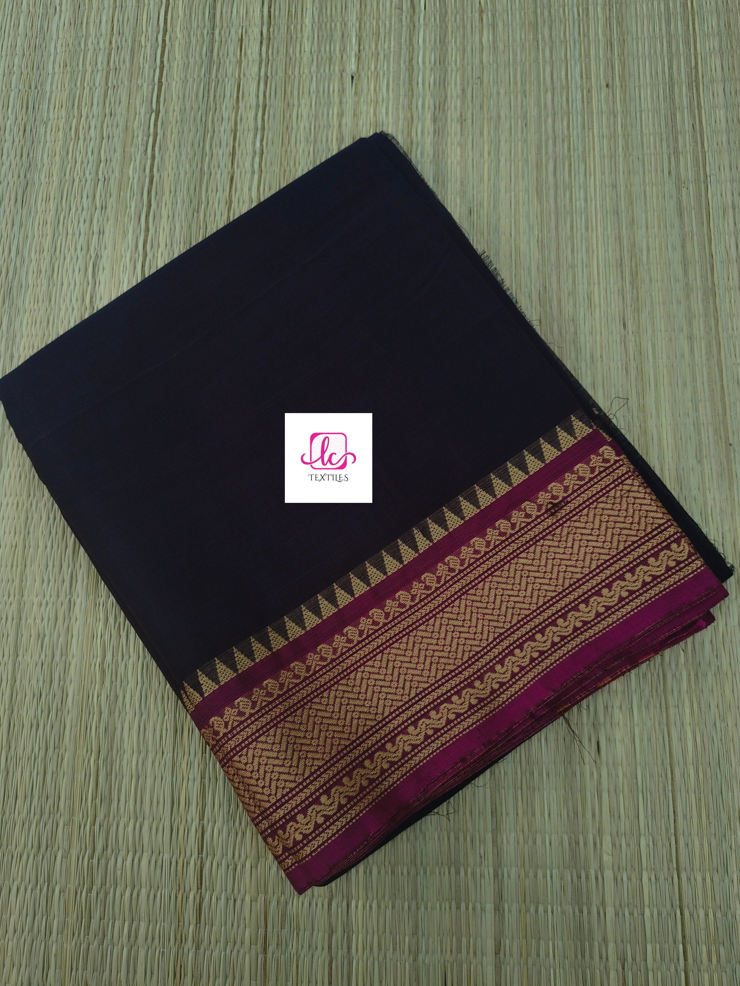 Madisar chettinad cotton Blue mixed brown