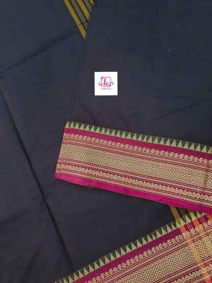 Madisar chettinad cotton Blue mixed brown