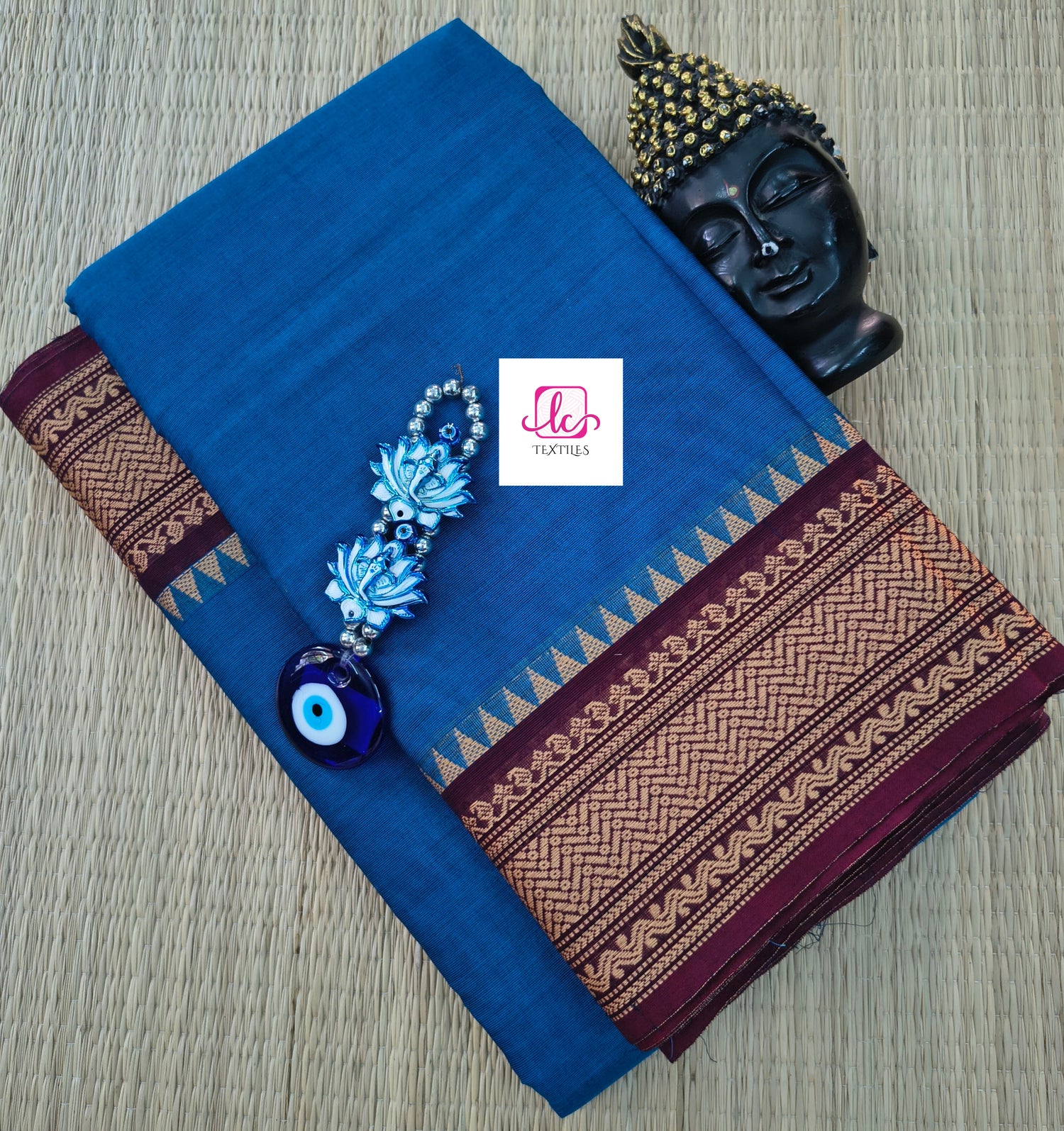 Madisar chettinad cotton Dark sky blue