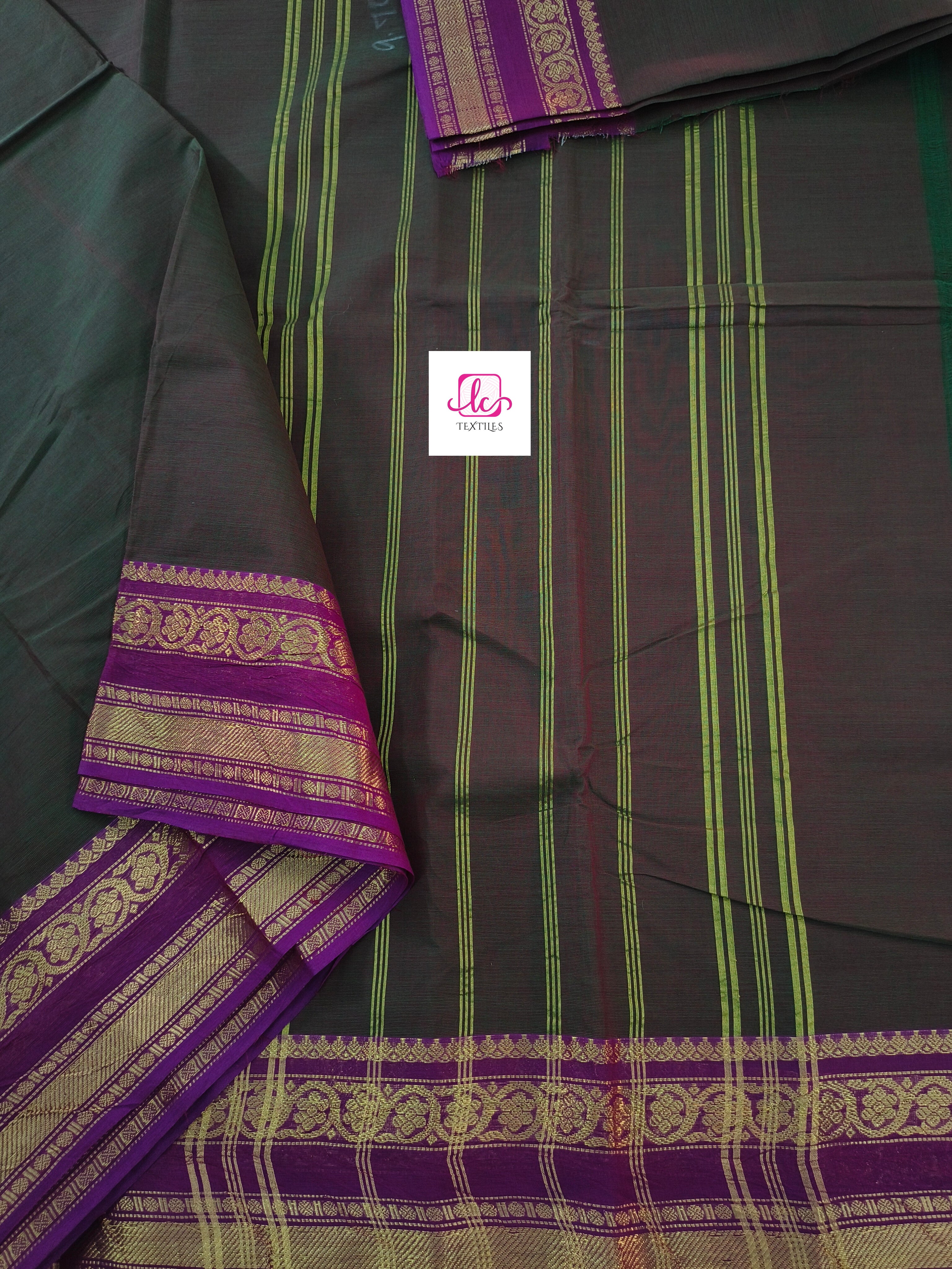 Madisar chettinad cotton Green mixed mejantha dual tone