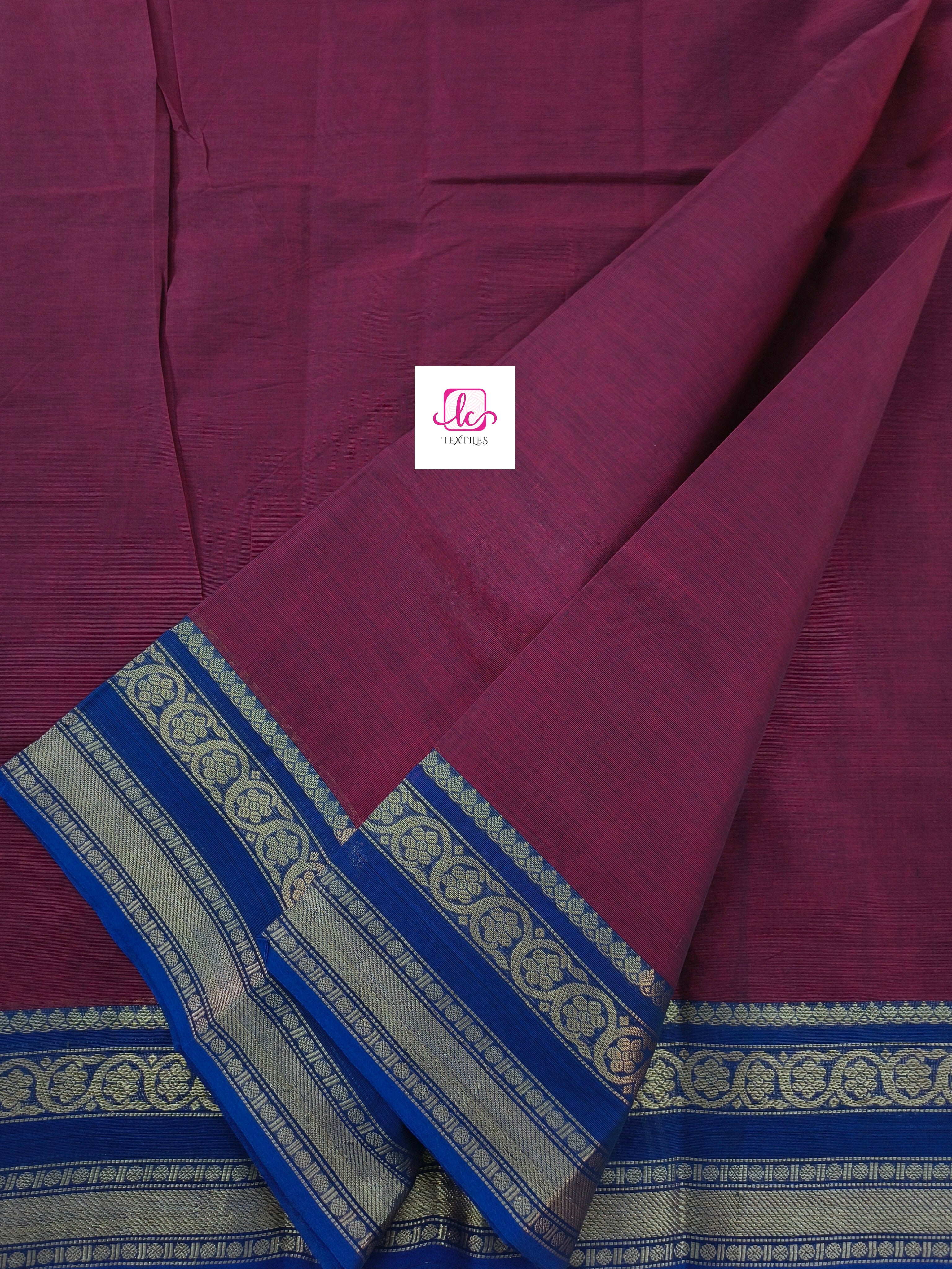 Madisar hettinad cotton Maroon kumkum
