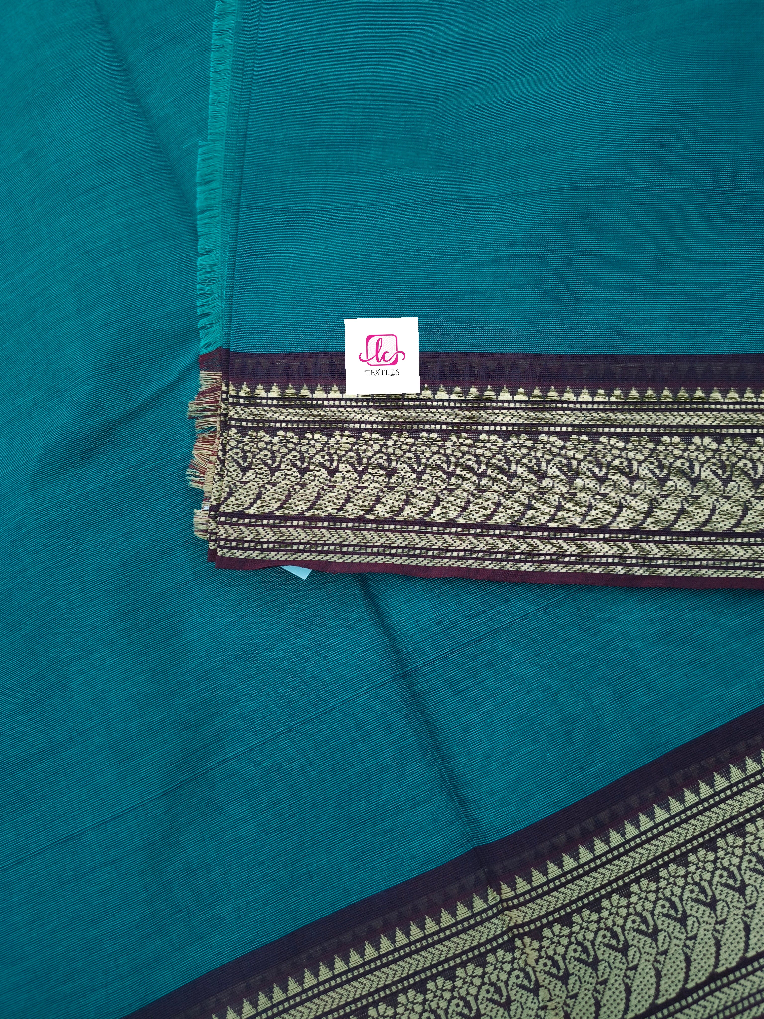 Madisar chettinad cotton Peacock blue blue