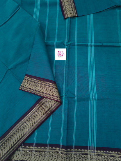 Madisar chettinad cotton Peacock blue blue