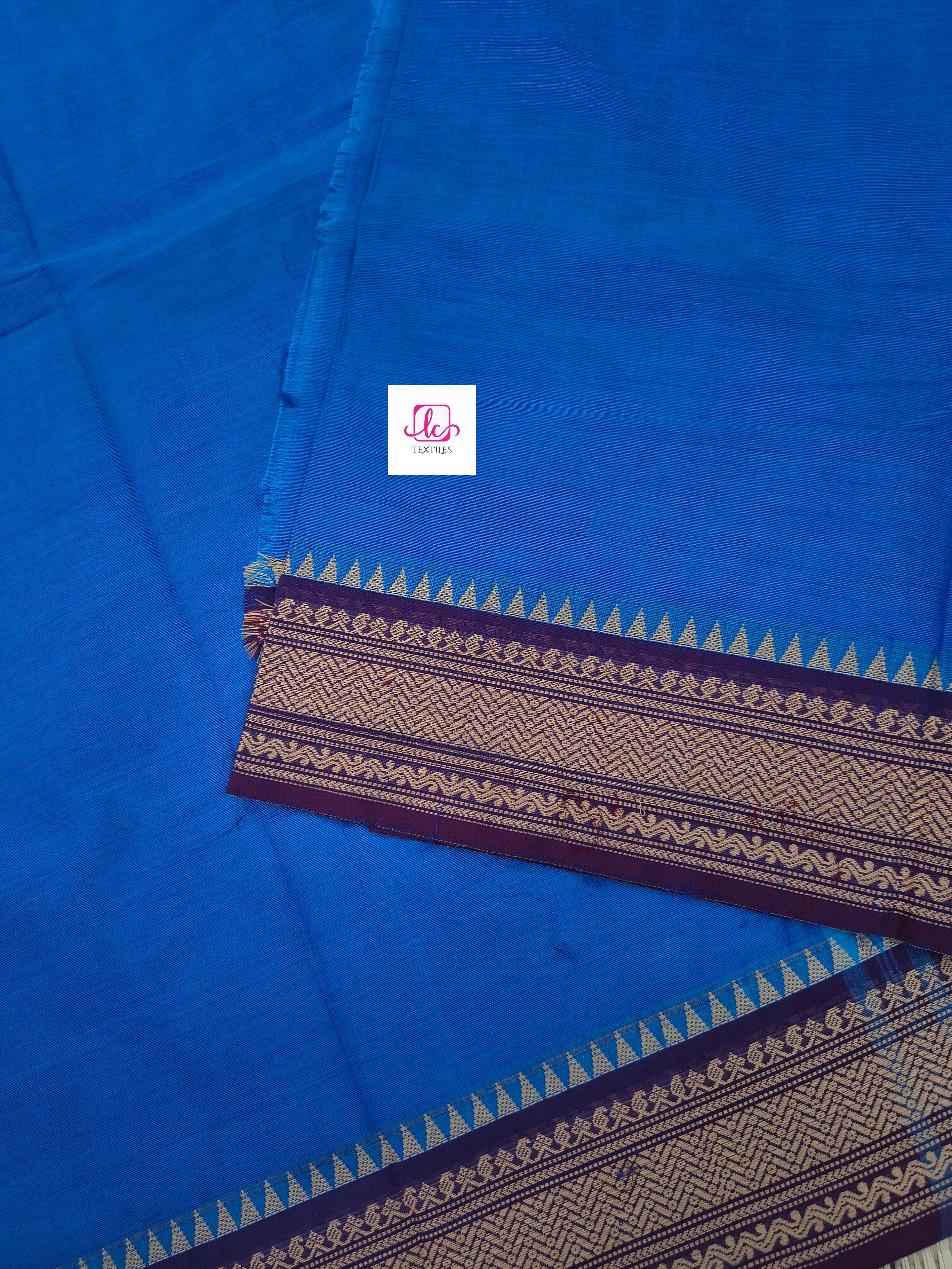 Madisar chettinad cotton Sky blue