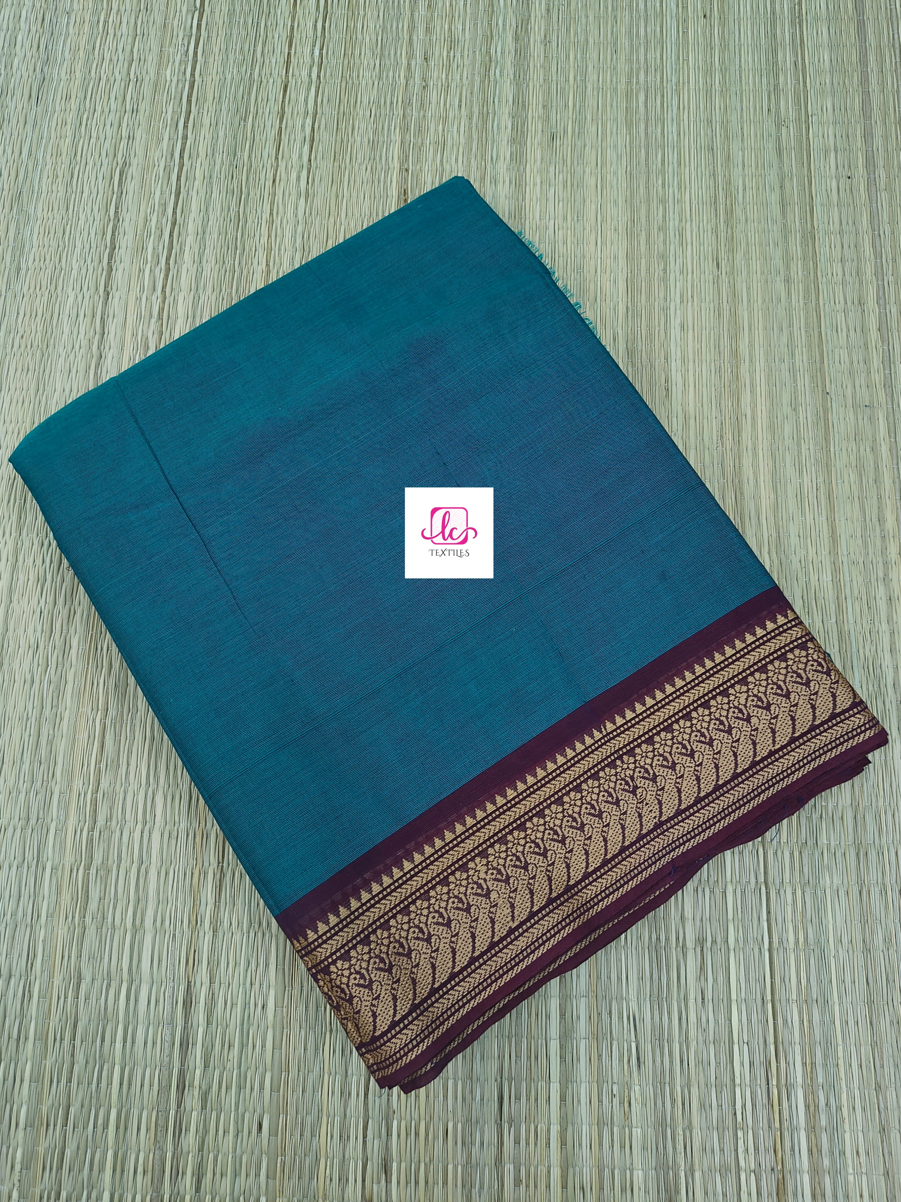 Madisar chettinad cotton Peacock blue blue