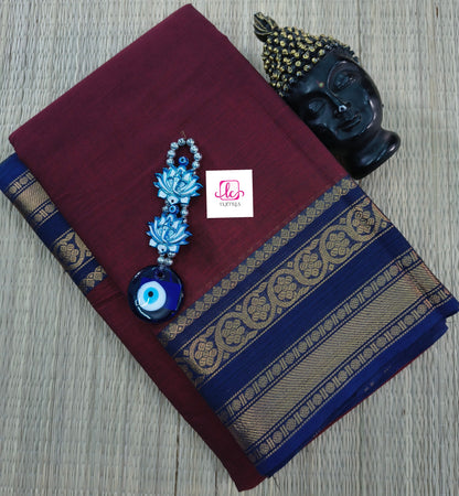 Madisar chettinad cotton Maroon kumkum