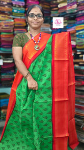Madurai Sungudi Cotton green