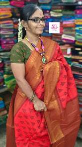 Madurai Sungudi Cotton Red