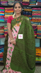 Madurai Sungudi Cotton Soft cottonSoft baby pink