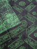 Madurai Sungudi Cotton -Brown with Light Neon Green- MS33