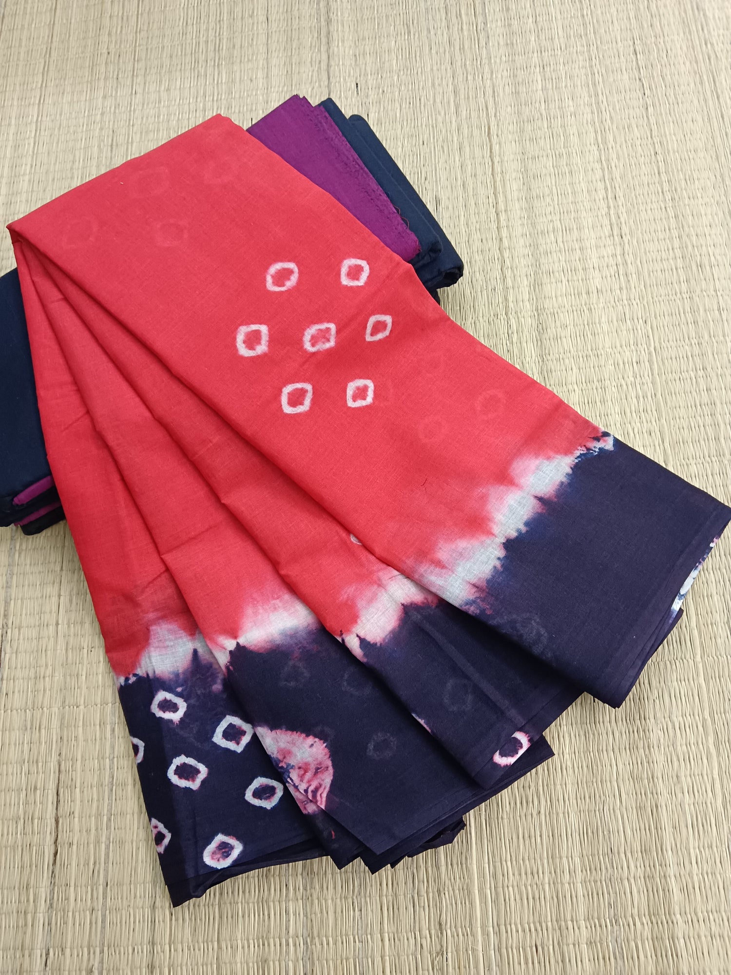 Madurai Sungudi Cotton Peach