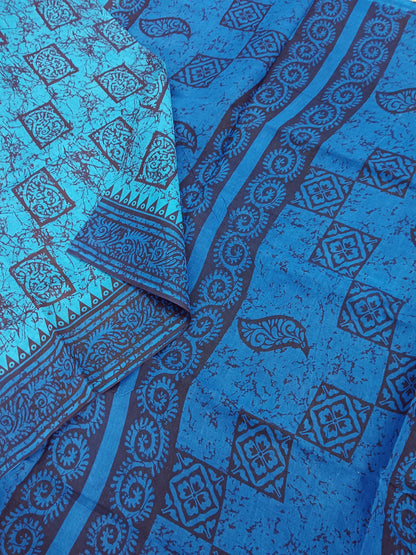 Madurai Sungudi Cotton Chindhamani Blue