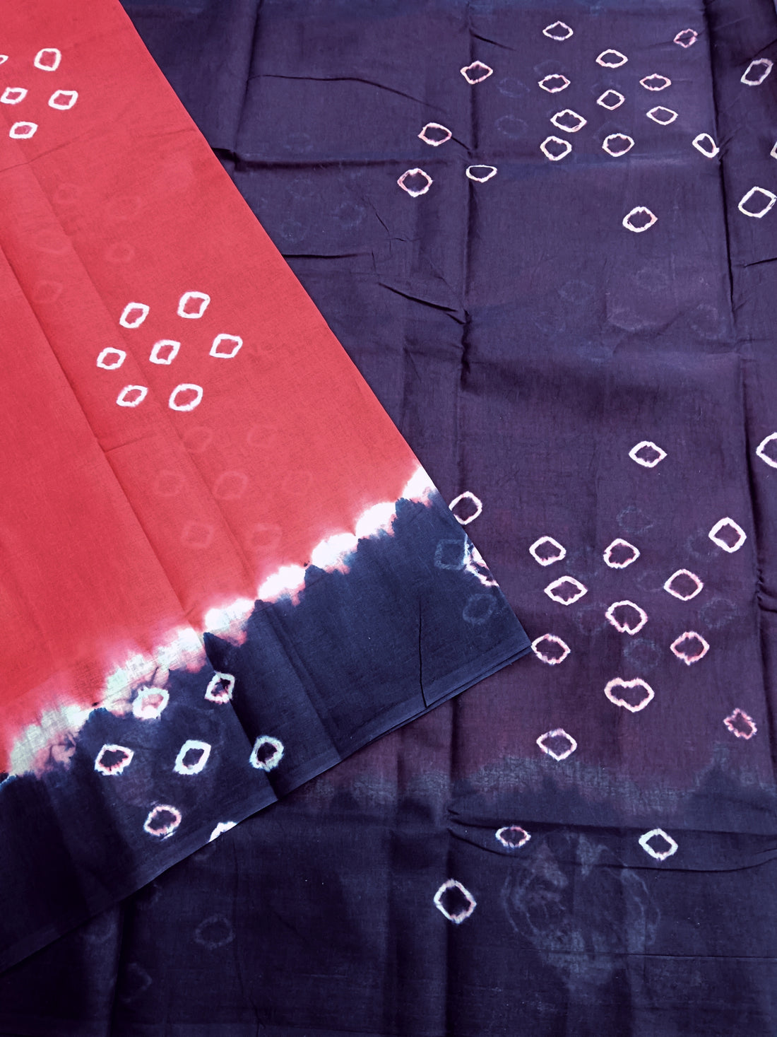 Madurai Sungudi Cotton Peach