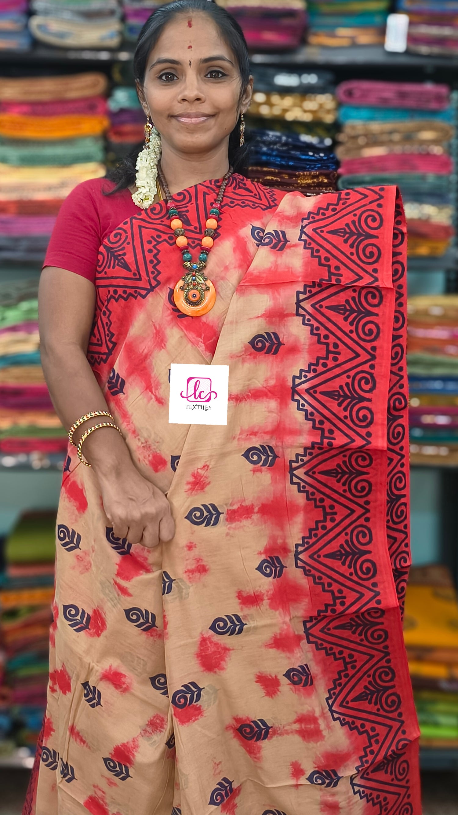 Madurai Sungudi Cotton Soft cotton Sand Beige
