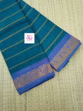Madurai Sungudi Cotton Veldhari Peacock blue