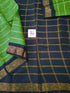 Madurai Sungudi Cotton Veldhari olive green