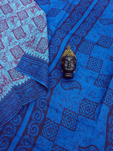Madurai Sungudi Cotton Beige Blue