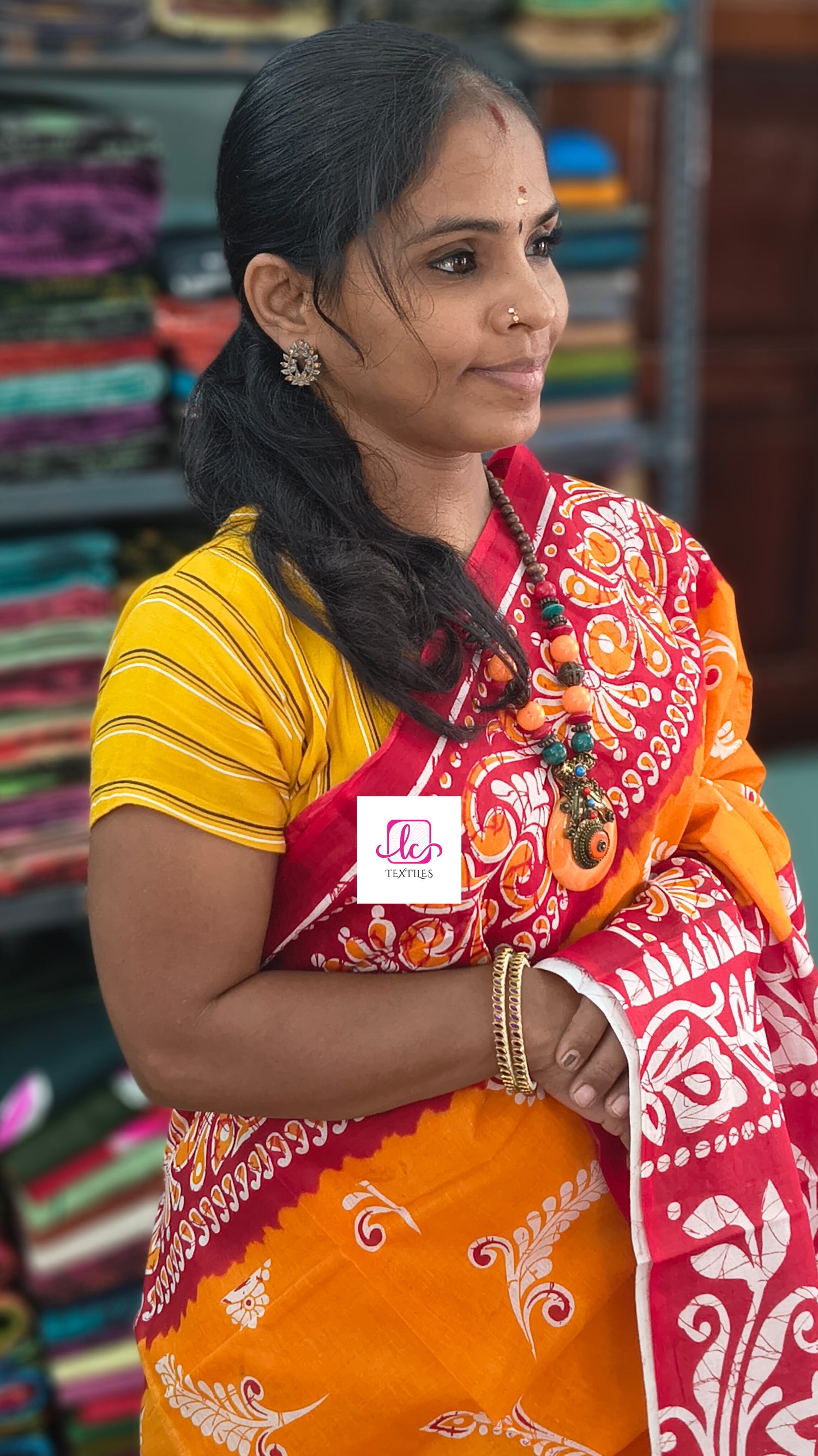 Mul Mul cotton saree Yellow
