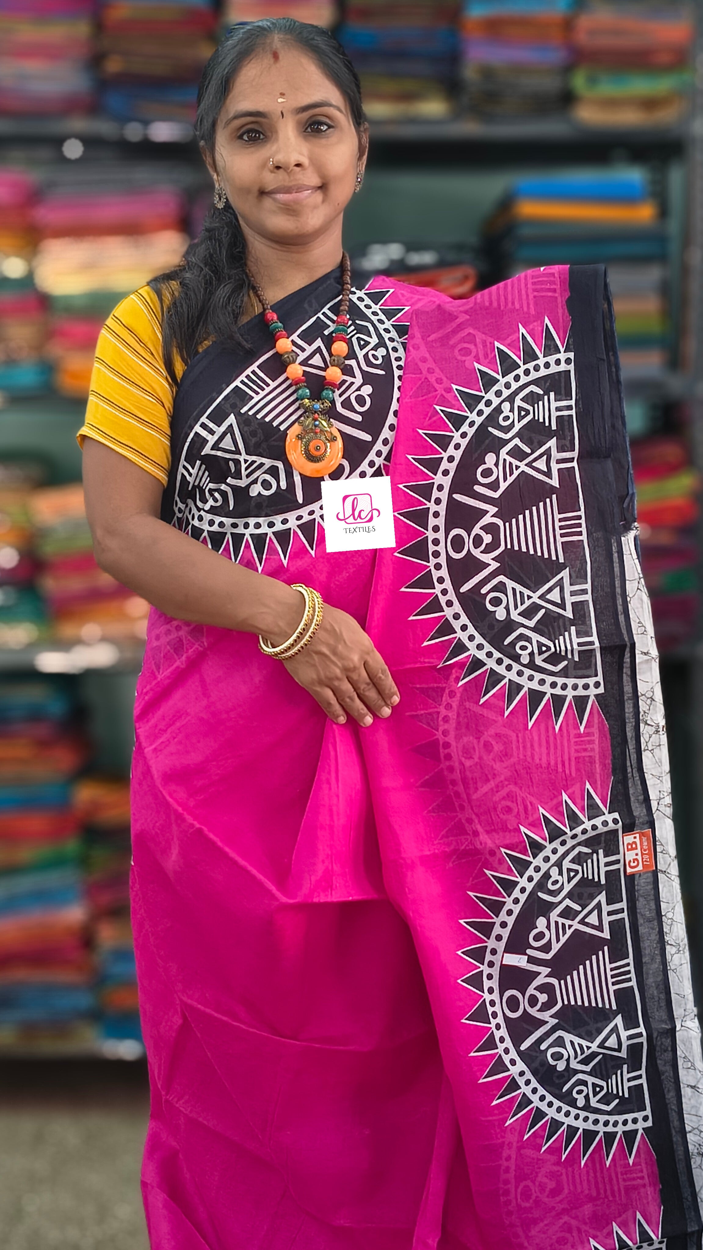 Mul Mul cotton saree Rose