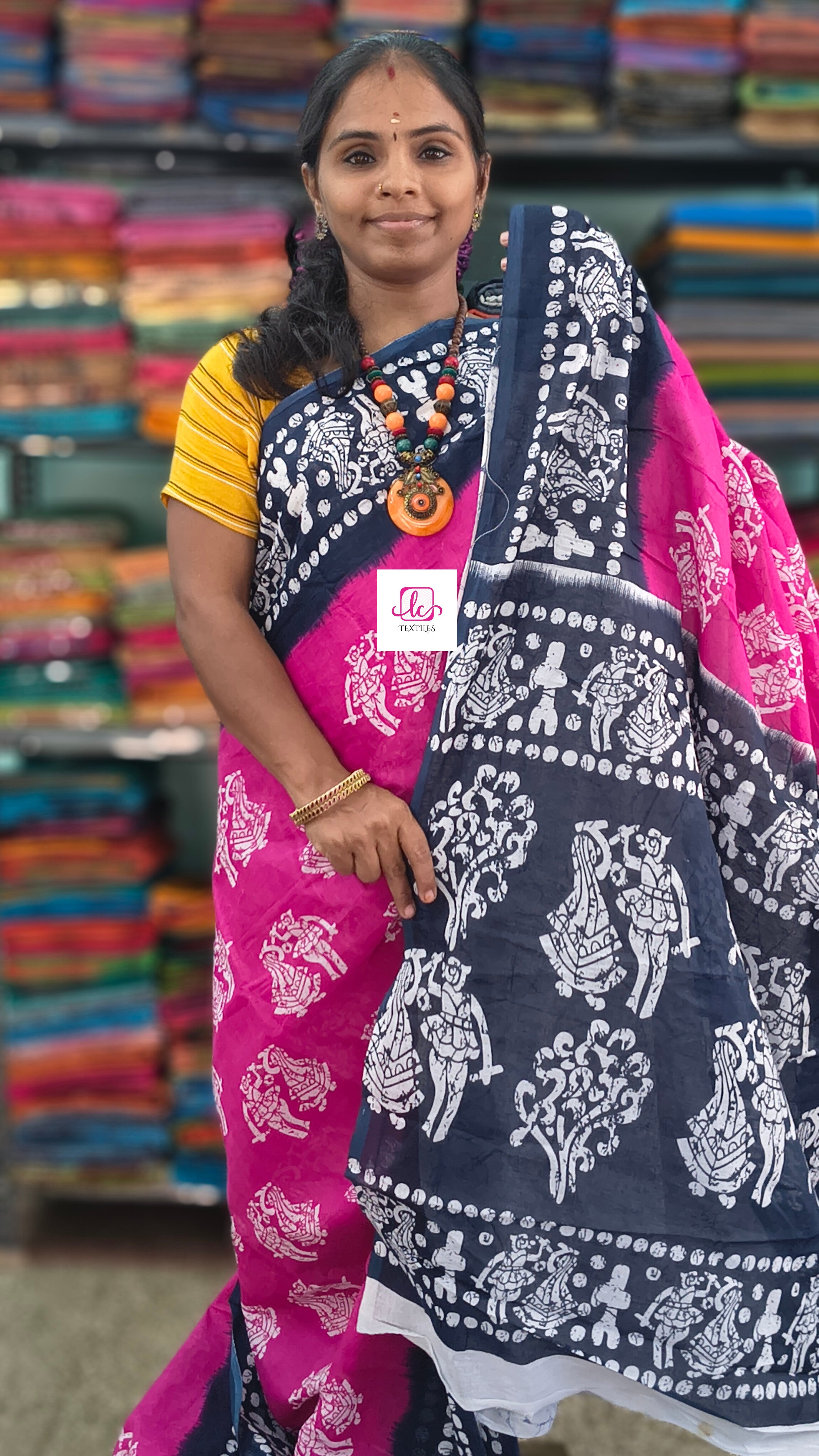 Mul Mul cotton saree Rose