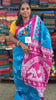 Mul Mul cotton saree -Turquoise Blue-muc11