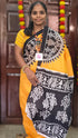 Mul Mul cotton saree Yellow