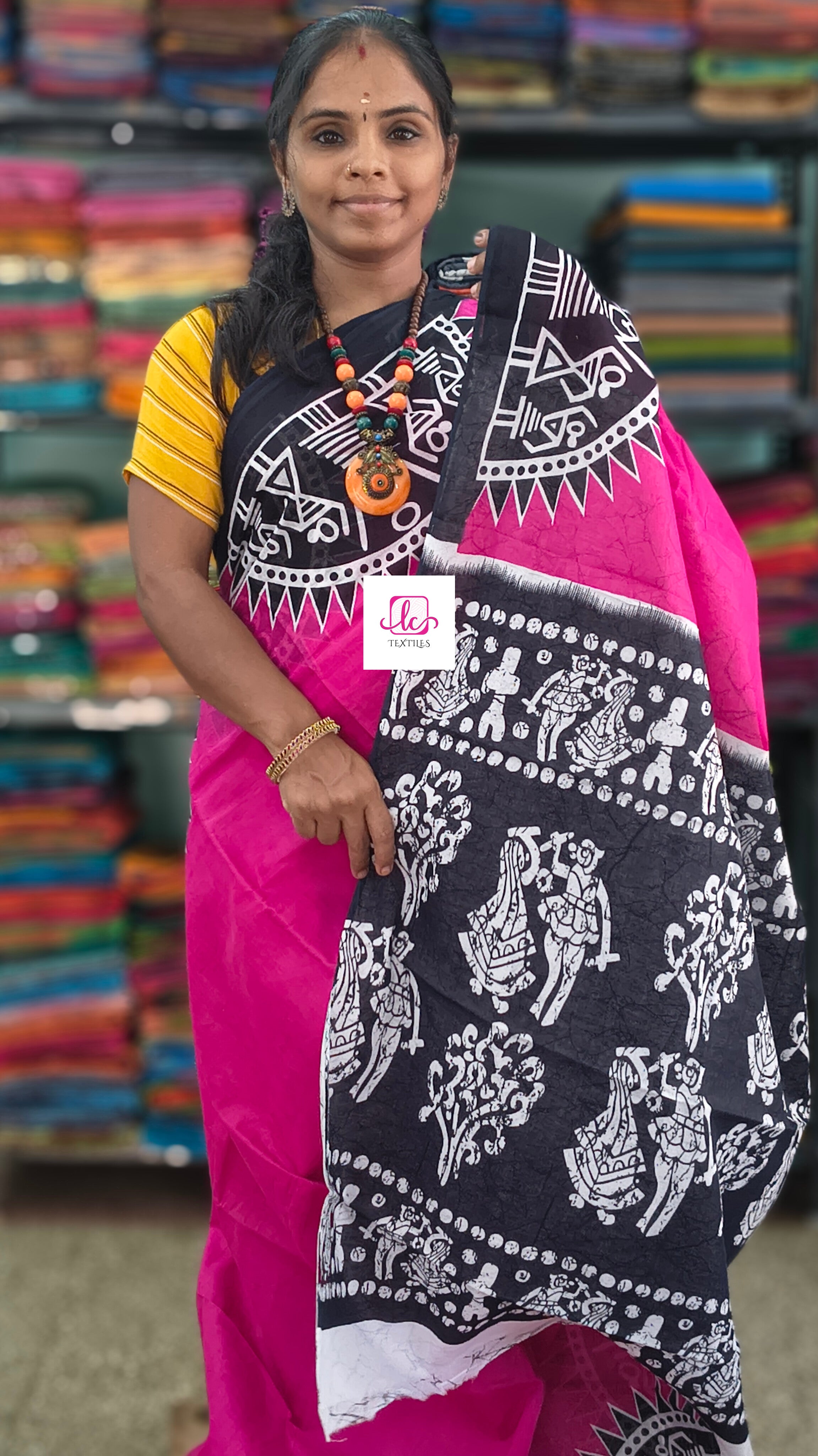 Mul Mul cotton saree - Rose