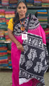 Mul Mul cotton saree - Rose