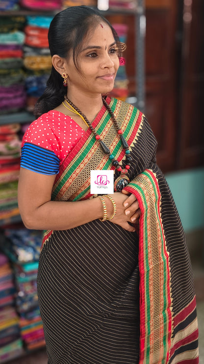 Narayanapet cotton stripes Black 