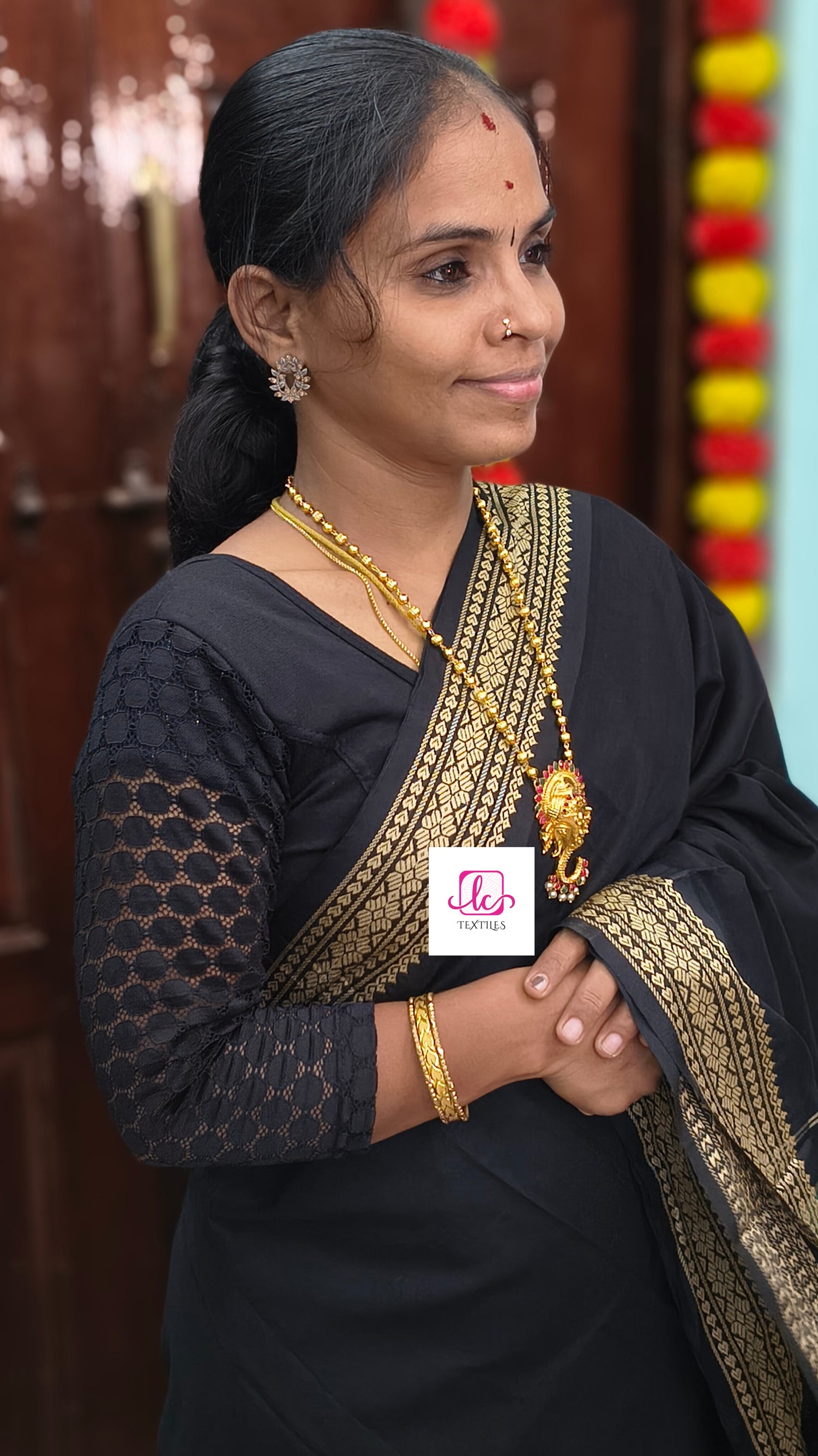 Narayanapet cotton Plain Black
