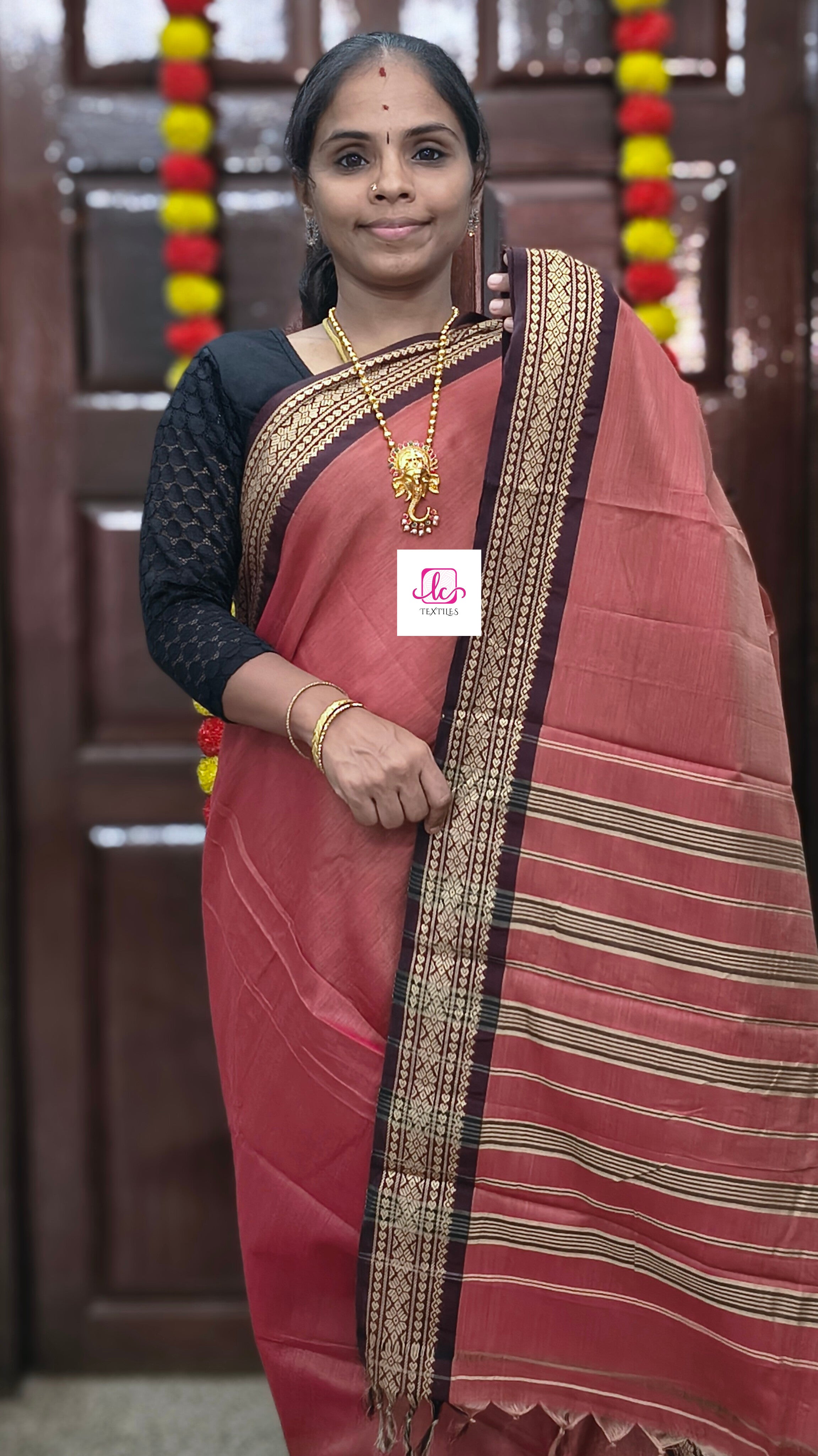 Narayanapet cotton Plain Dusty rose