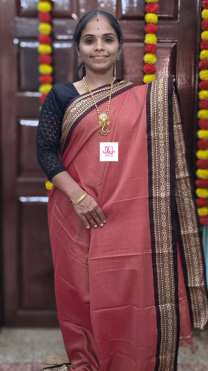 Narayanapet cotton Plain Dusty rose