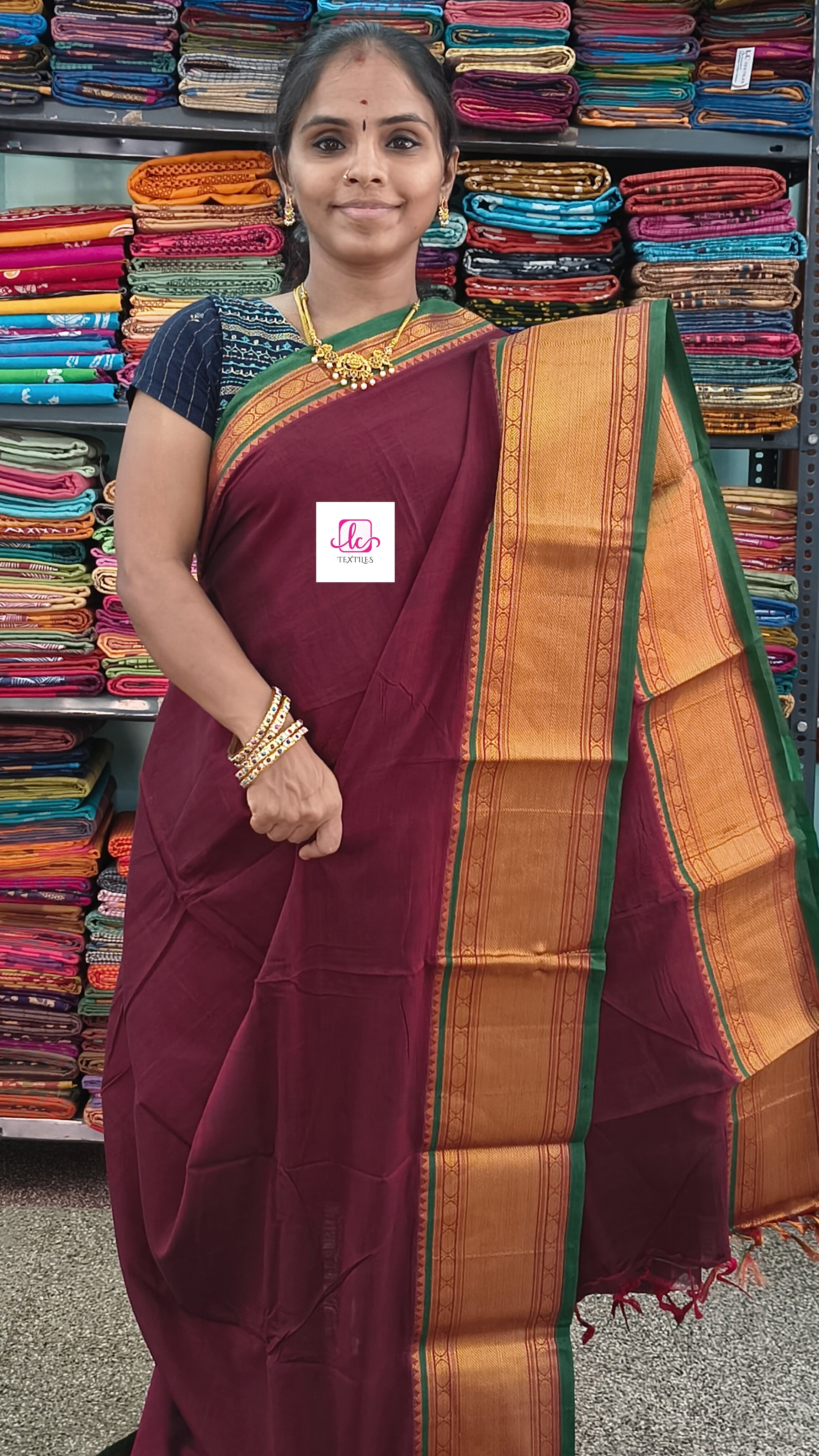 Narayanapet cotton Plain Maroon 